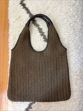 Vintage Banana Republic Woven Tote Bag in Dark Brown